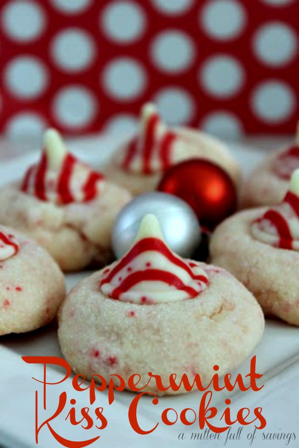Peppermint recipes are great around the Holidays. Here's an easy recipe to take to your upcoming Christmas cookie swap! Peppermint Cookie Recipes With Hershey Kisses Pin it to your dessert or Christmas cookie board!