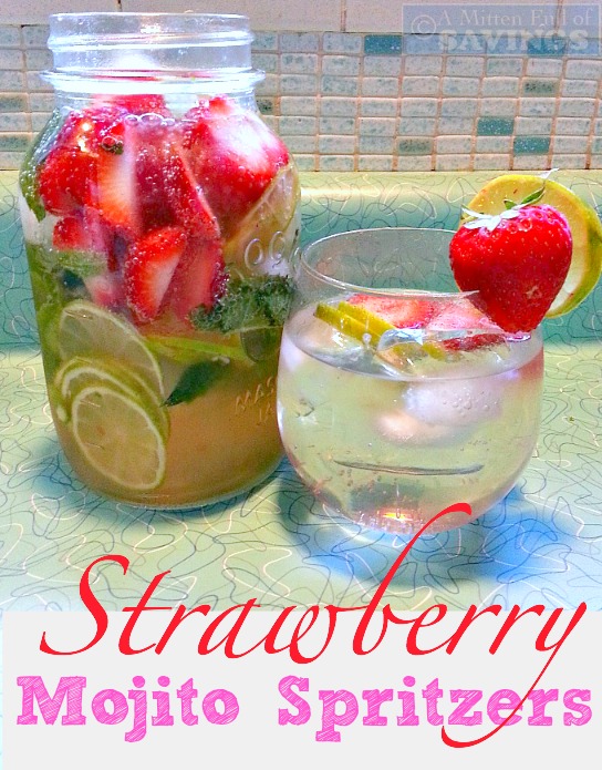easy drinks, summer drinks, Strawberry Mojito Spritzers