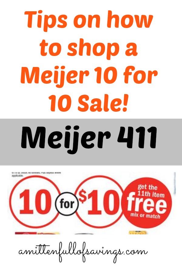 tips on how to shop a meijer 10 for 10 sale