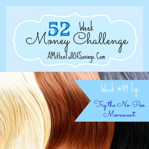 This week we're sharing tips on how to save on those hair products by trying the no-poo method. Come read this week's 52 Week Challenge Money Save Ways Tip!