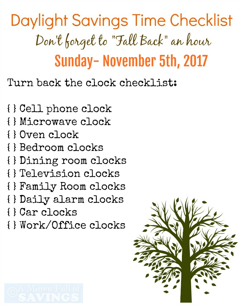 Don't To Set Your Clocks Back Daylight Savings Time Printable