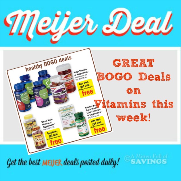 Meijer Deals Meijer Great BOGO Deals On Vitamins as low as .12 cents