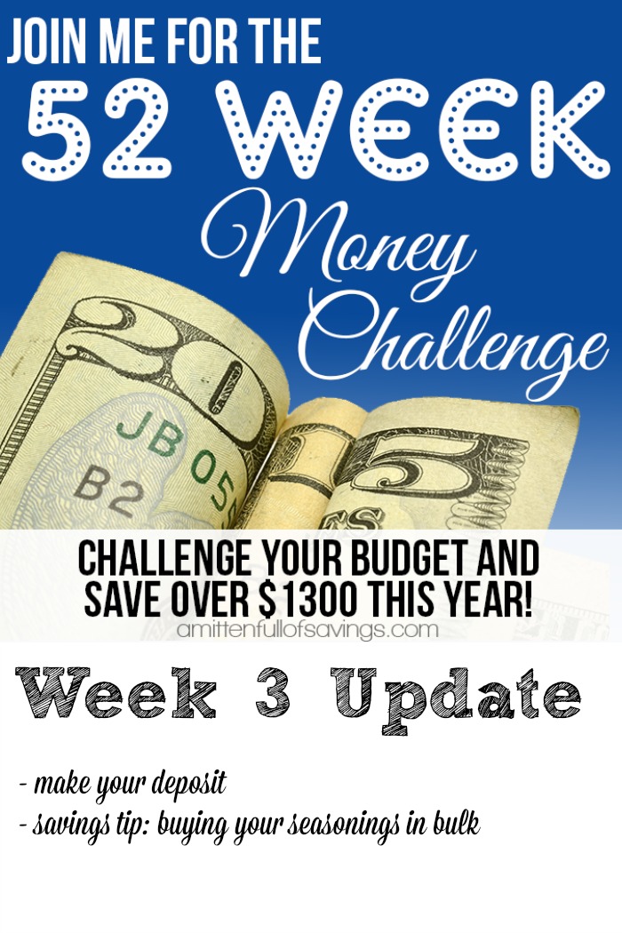 52 week challenge, money savings tips, how to save on seasonings