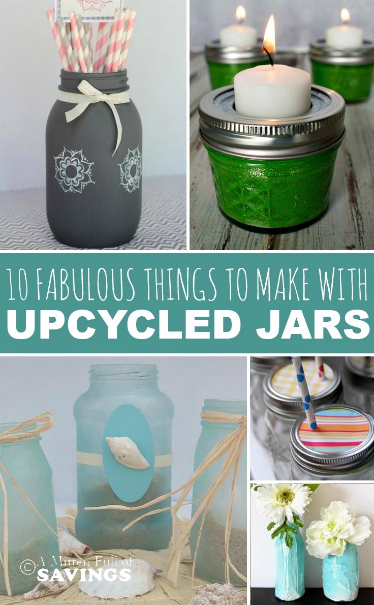 Put those old mason jars, glass jars and baby jars to good use with these upcycled craft ideas- 10 Fabulous Things To Make With Upcycled Jars