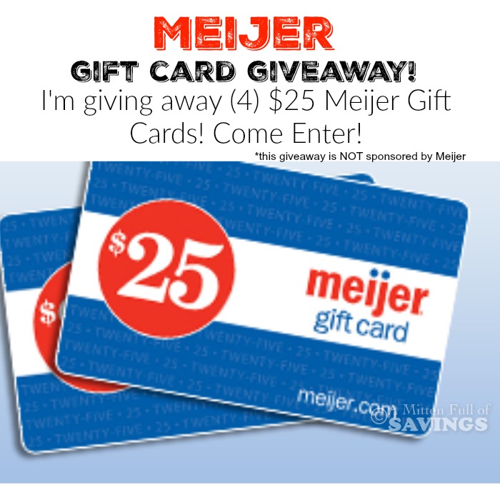 Meijer Gift Card Giveaway: (4) $25 Gift Cards