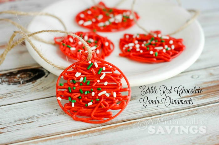 Edible Red Chocolate Candy Ornaments 