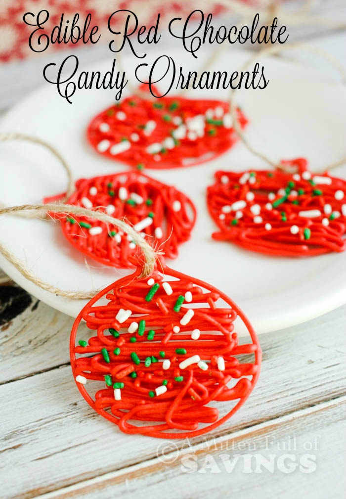 Edible Red Chocolate Candy Ornaments 