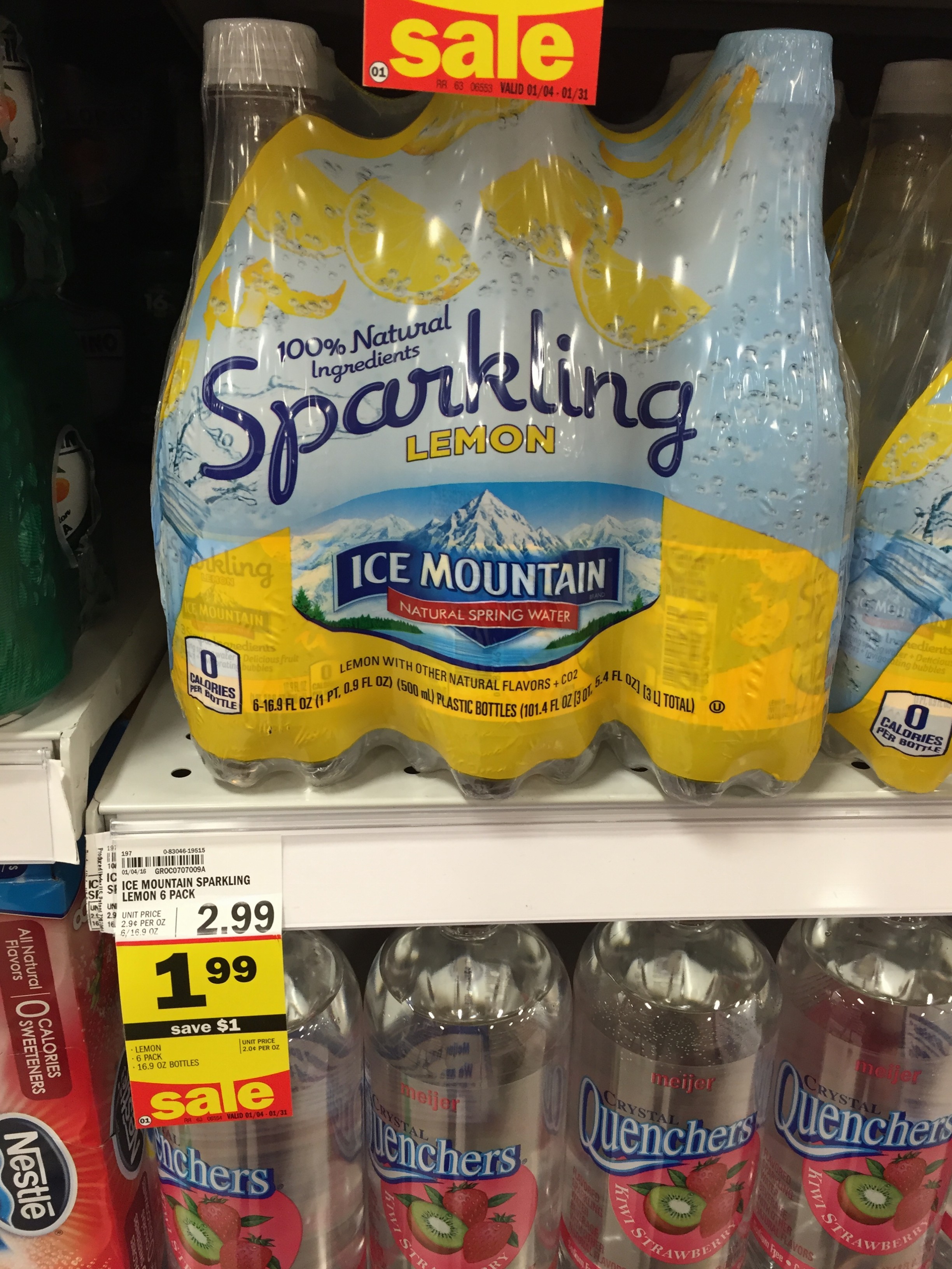 Meijer Deal Ice Mountain Sparkling Water 6 pack 1.24