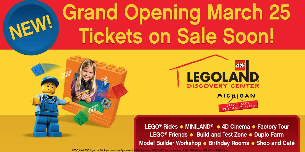 LEGOLAND® Discovery Center Michigan Opening Soon