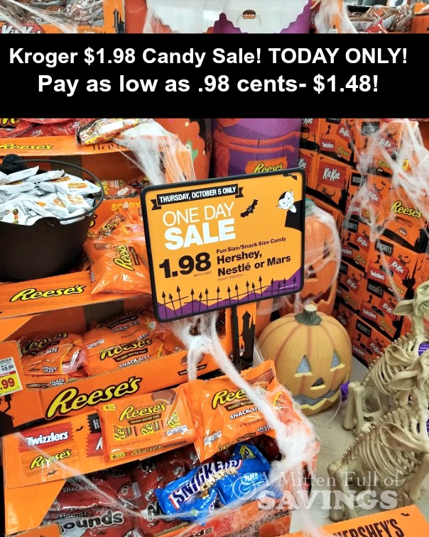 Kroger $1.98 Candy Sale! Pay .98 cents- $1.48!!! TODAY ONLY!