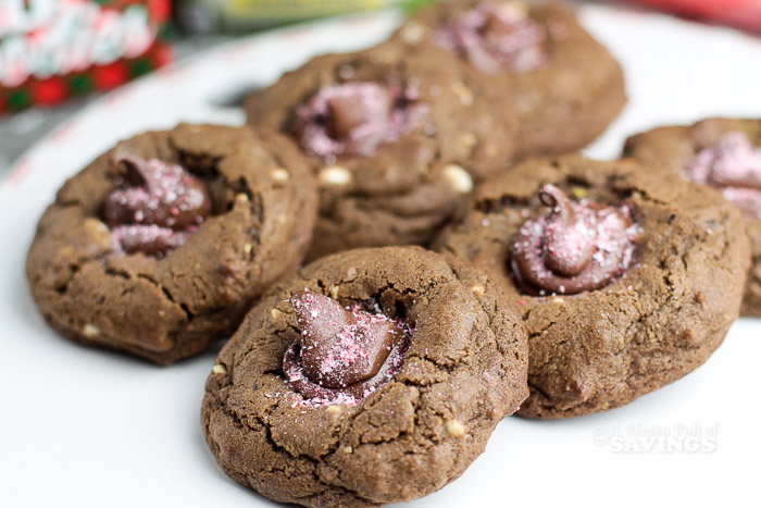 Learn how to make this easy Christmas cookie recipe, Double Chocolate Nutella & Peppermint Thumbprint Cookie