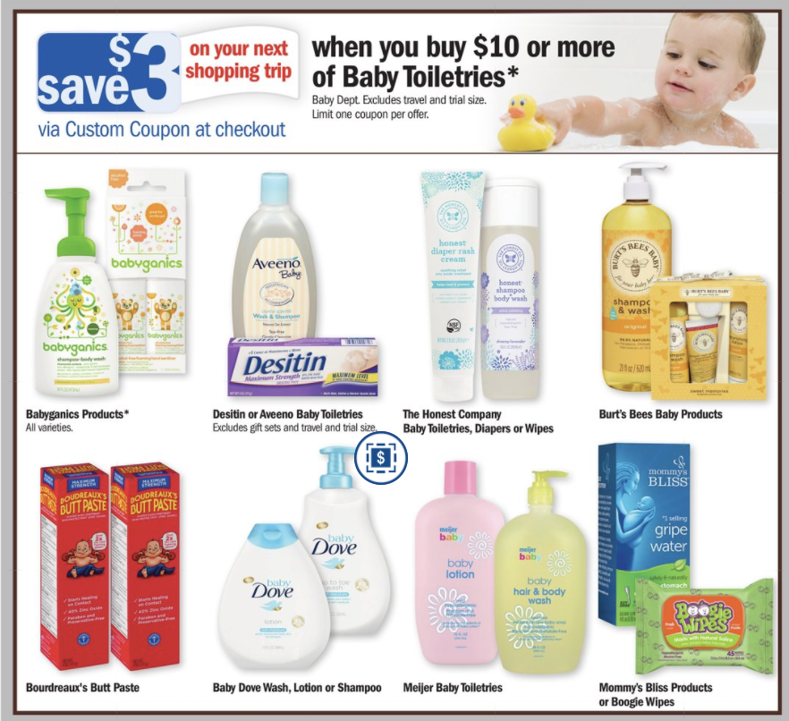 Meijer Baby Toiletries Buy 10 save 3 Promo