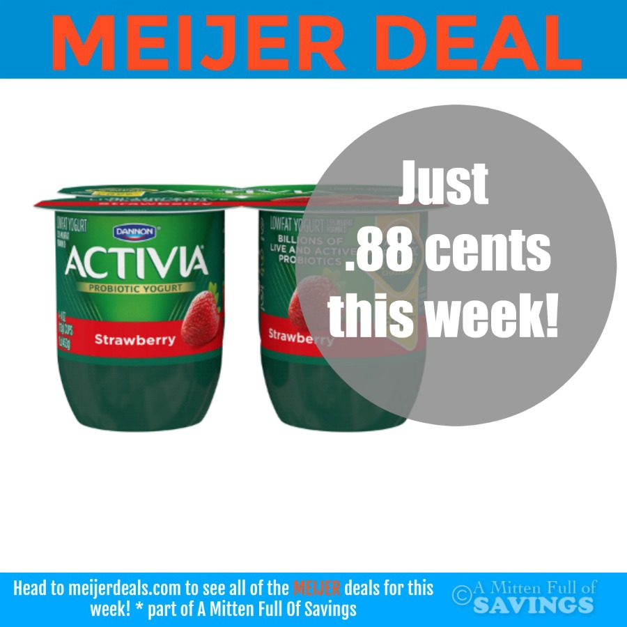 Meijer: Activia Yogurt 4-pack only .88 cents!!