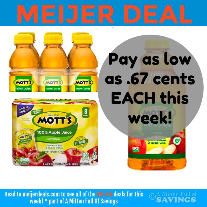 Meijer: Mott's Juice Deals This Week .67- $1.17 this week!