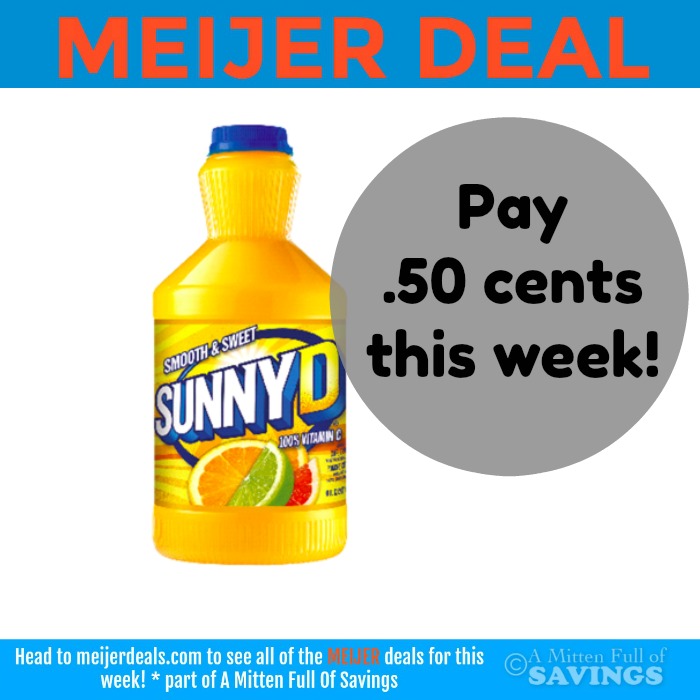 Meijer: Grab Sunny D for .50 cents this week