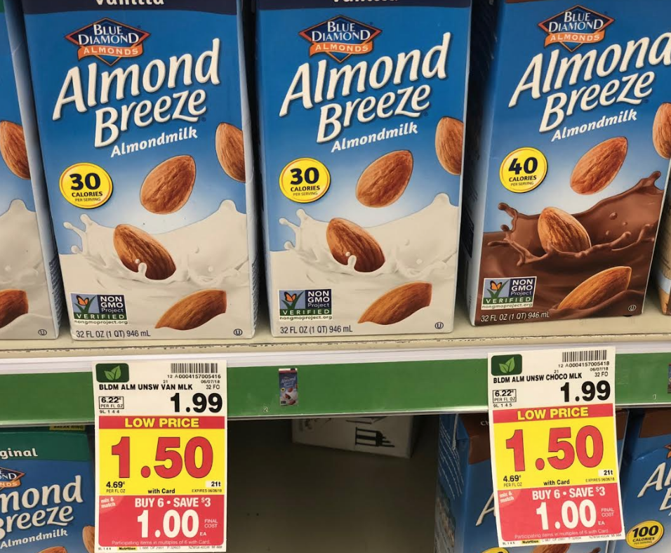 Kroger MEGA Blue Diamond Almond Breeze Just .50 cents