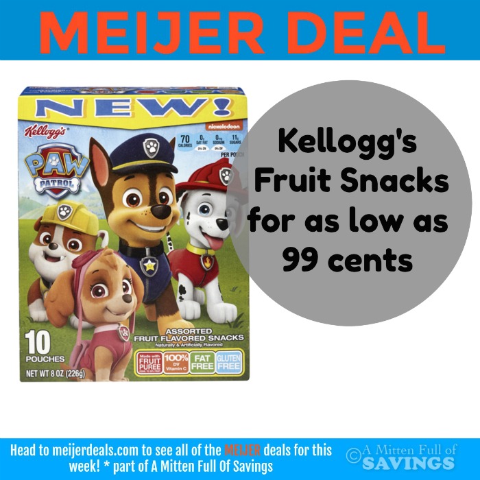 Grab Kellogg's Fruit Snacks at Meijer for as low as 99 cents