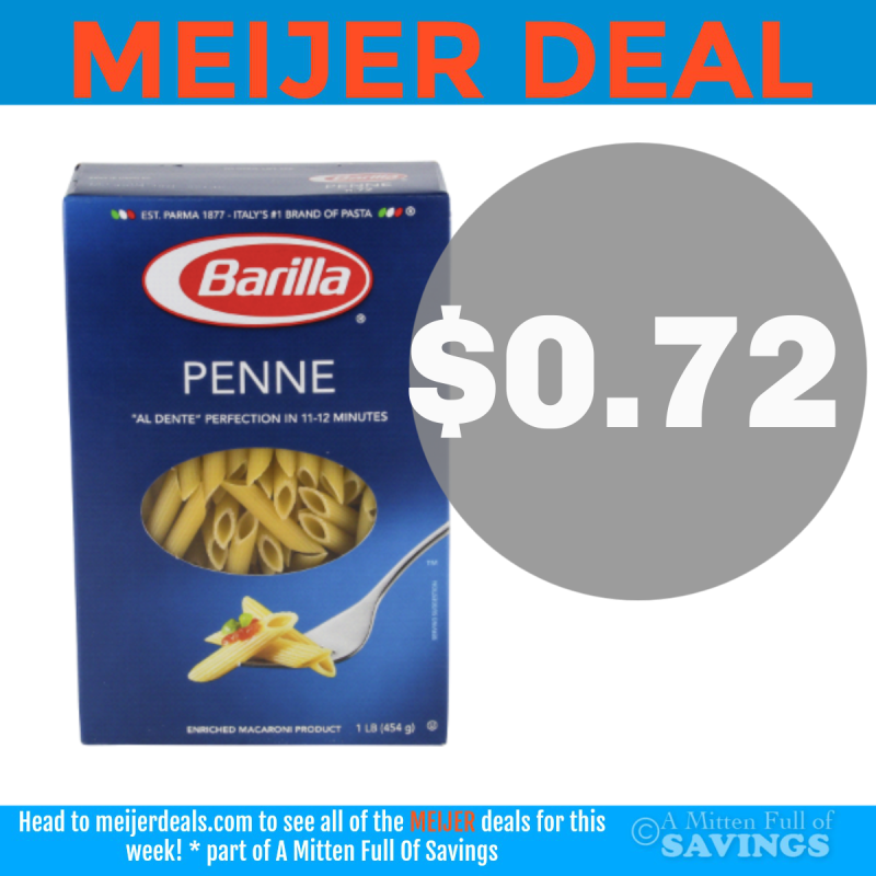 Meijer: Barilla Pasta for $0.72 this week!