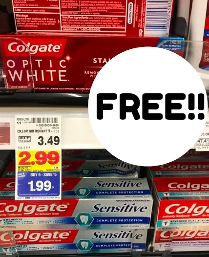 Kroger MEGA: FREE Colgate Optic White Toothpaste