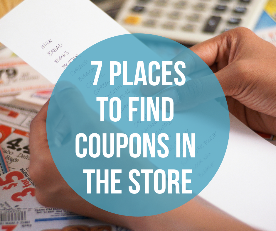 Love using coupons? Did you know you can find coupons in the grocery store? I'm sharing 7 places to look for coupons at the store, allowing you to maximize your savings! 