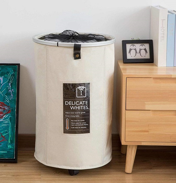 Amazon Deal Rolling Collapsible Laundry Hamper 19.99