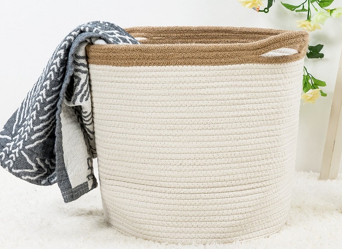 Amazon Deal Large Cotton Rope Basket 12.59