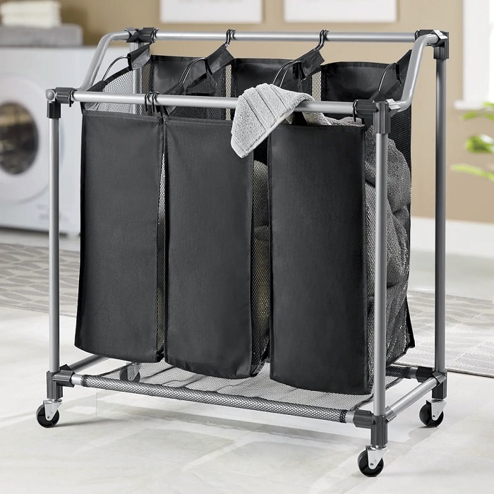 Amazon Deal HoneyCanDo Triple Laundry Sorter with Mesh Bags