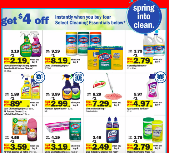 Meijer: Buy 4 Save 4 Lysol/Cleaning Promotion