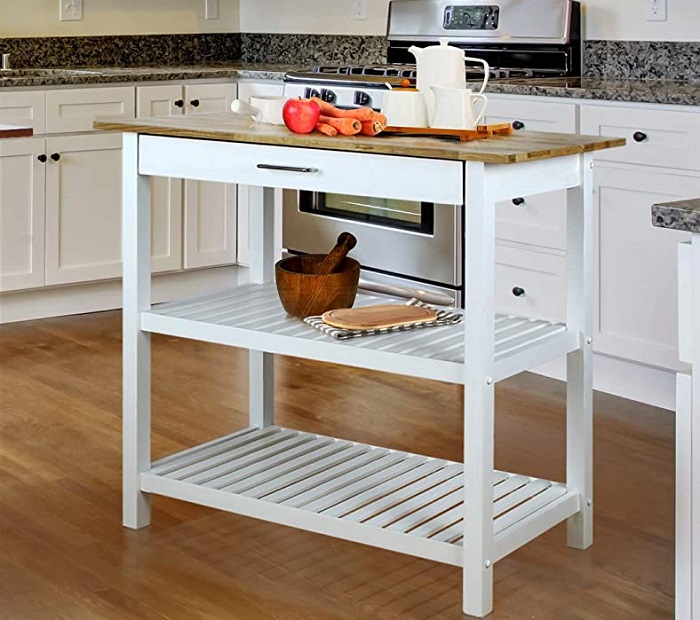 Amazon Kitchen Island with Hardwood Top