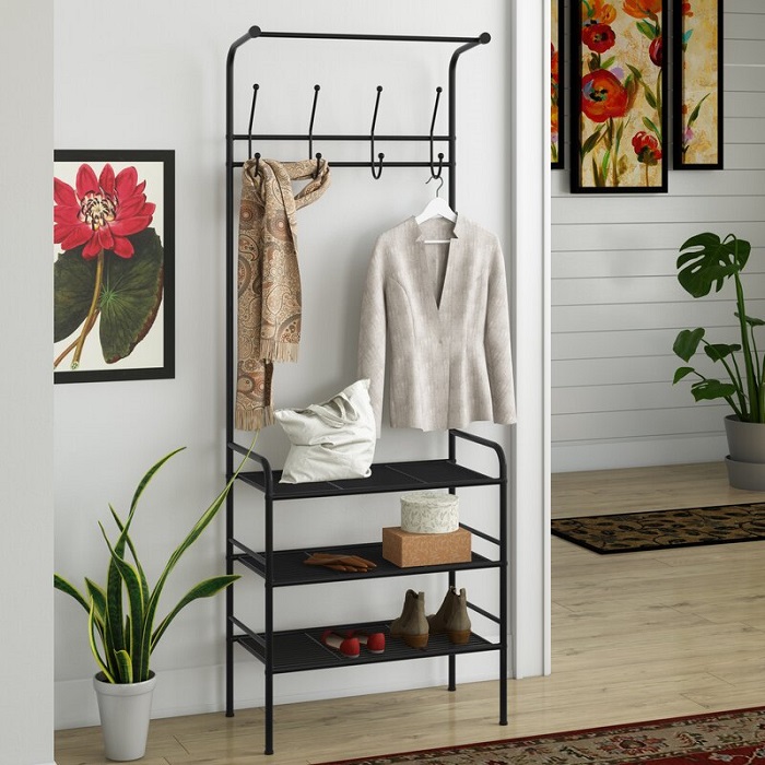 Amazon Mind Reader Metal Coat & Shoe Rack