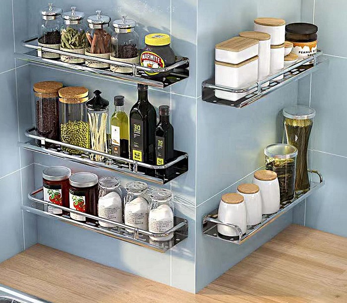 Amazon Set of 4 Stainless Steel Spice Rack Organizers