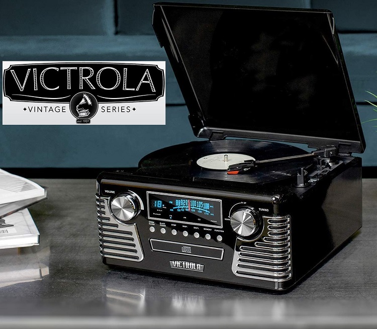 Victrola Retro Record Player With Bluetooth And 3-Speed Turntable,  Turquoise | islamiyyat.com
