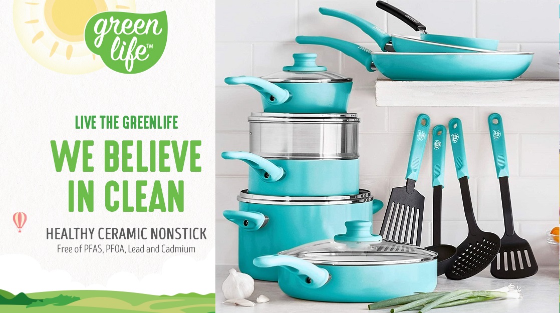 Amazon GreenLife Ceramic Nonstick Cookware Set