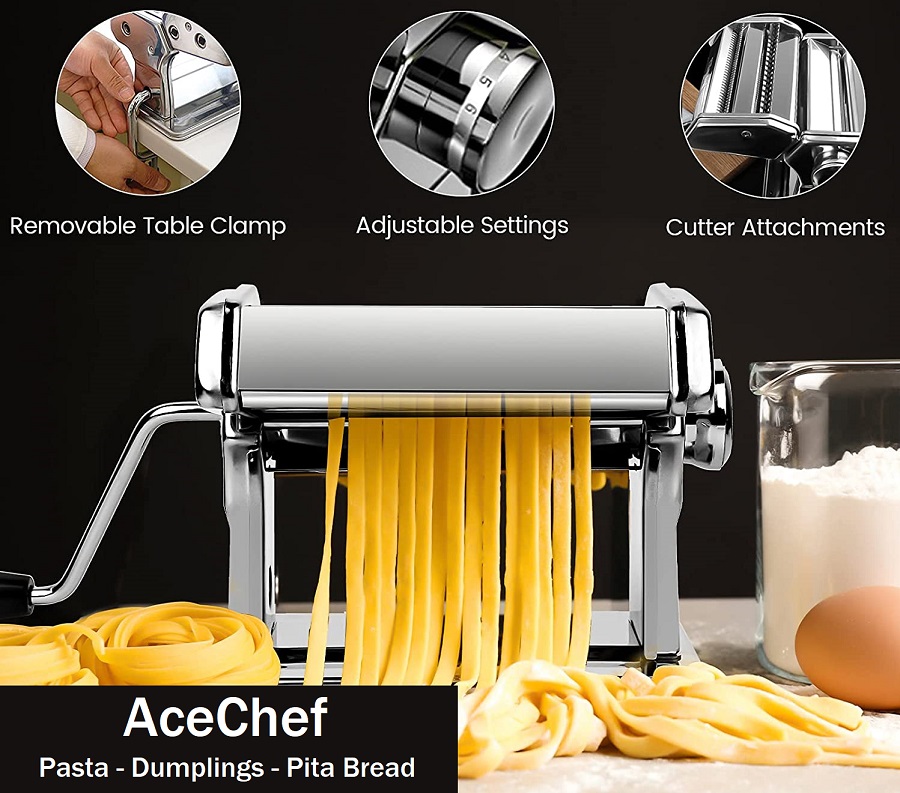 Amazon AceChef Steel Manual Pasta Maker