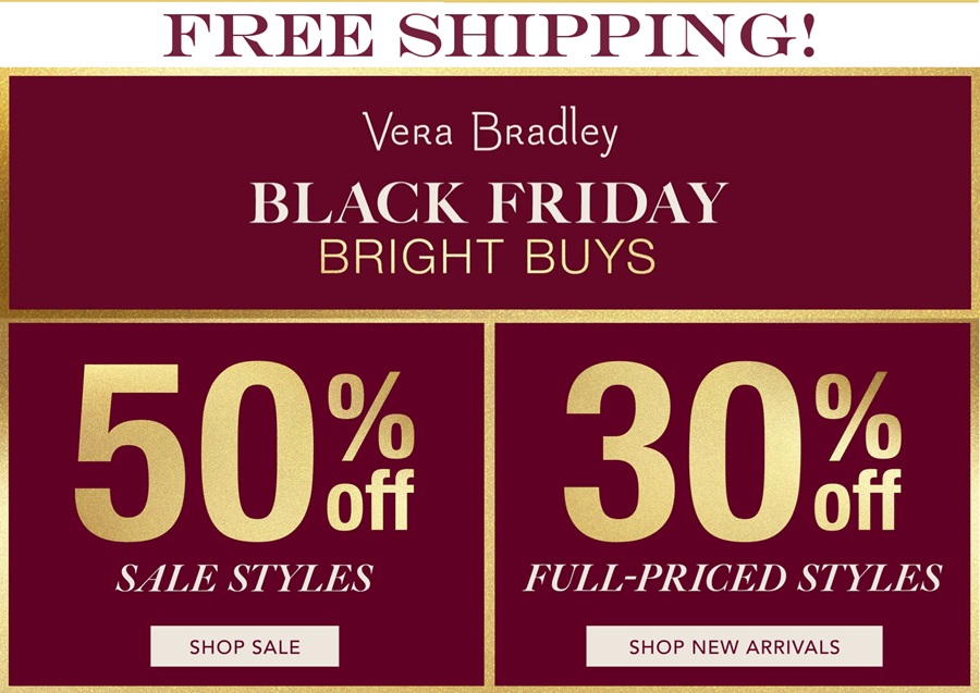 Vera Bradley Up to 50 off + FREE Shipping!