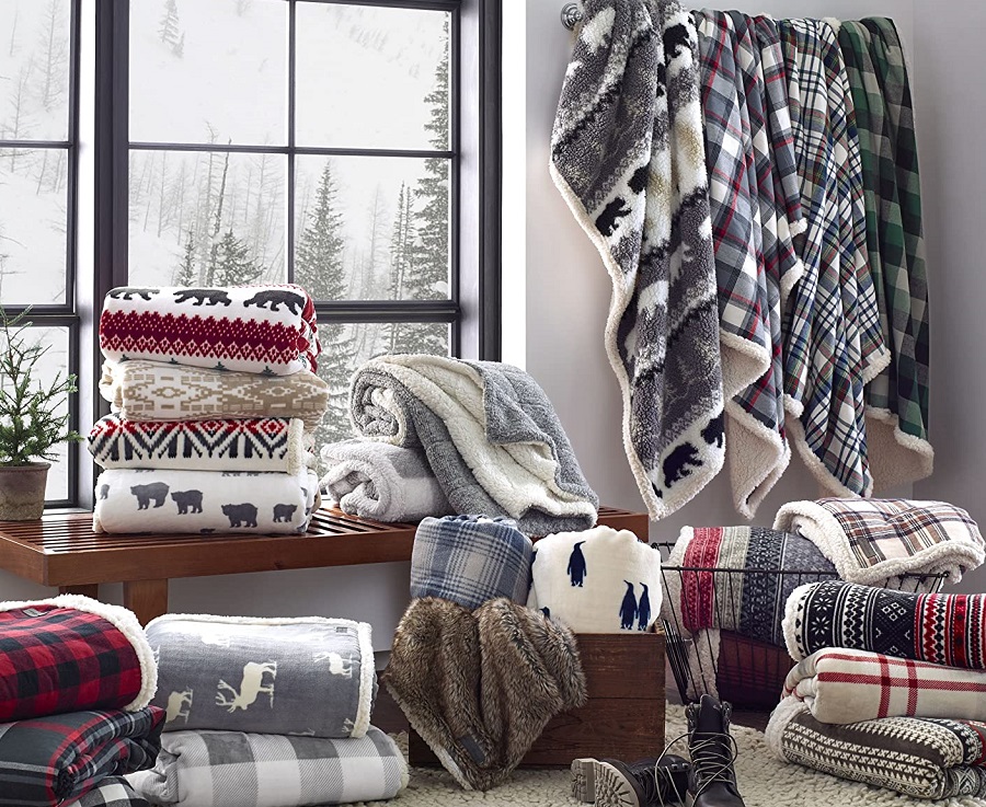 Amazon Eddie Bauer Sherpa Throw Blankets