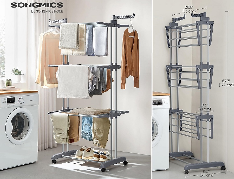 Amazon Collapsible Rolling Clothes Drying Rack