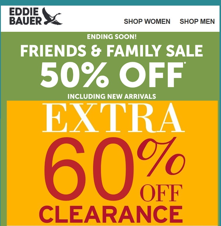 Eddie Bauer: 50% off Friends and Family Sale!